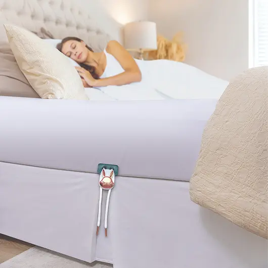 Woman sleeping peacefully on Bed Bunny sheet